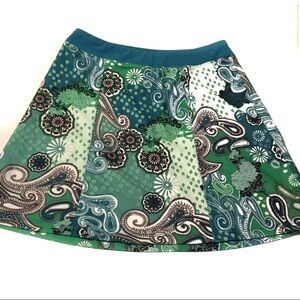 Prana green blue black white skirt size small‎